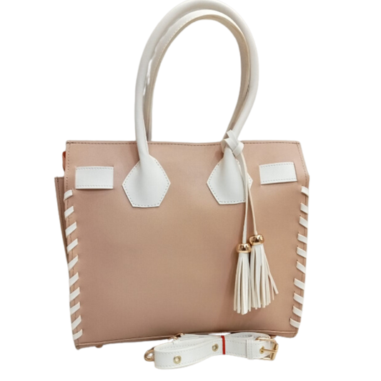 Two-Tone Tote (Beige)